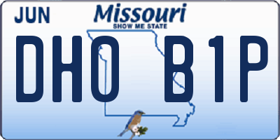 MO license plate DH0B1P