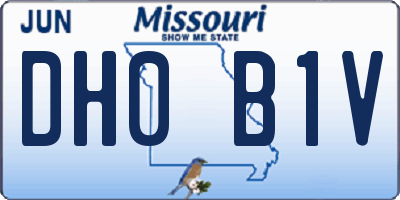 MO license plate DH0B1V
