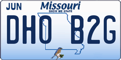 MO license plate DH0B2G