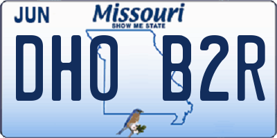 MO license plate DH0B2R