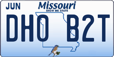 MO license plate DH0B2T