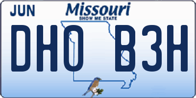 MO license plate DH0B3H