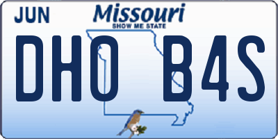 MO license plate DH0B4S