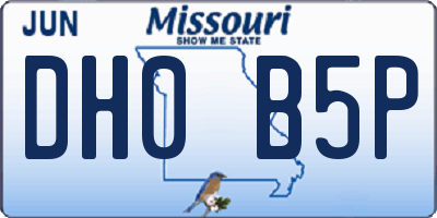 MO license plate DH0B5P