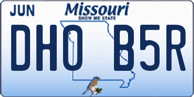 MO license plate DH0B5R