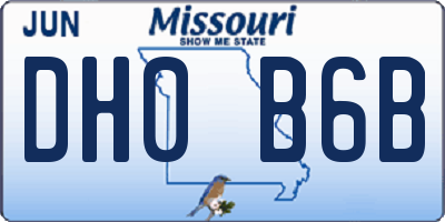 MO license plate DH0B6B