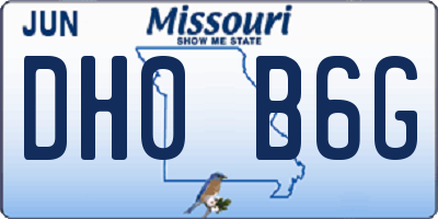 MO license plate DH0B6G