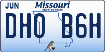 MO license plate DH0B6H