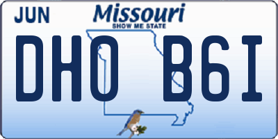 MO license plate DH0B6I