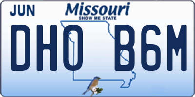 MO license plate DH0B6M