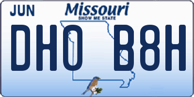MO license plate DH0B8H