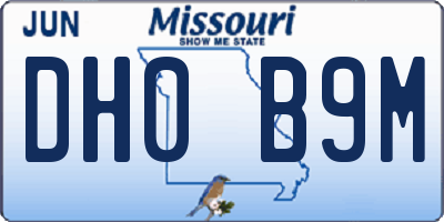 MO license plate DH0B9M