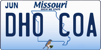 MO license plate DH0C0A