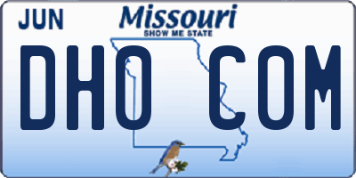 MO license plate DH0C0M