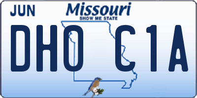 MO license plate DH0C1A