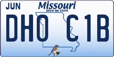 MO license plate DH0C1B