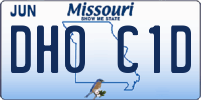 MO license plate DH0C1D