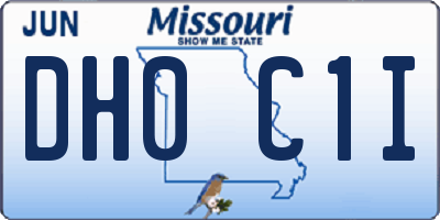 MO license plate DH0C1I