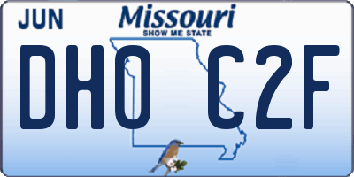 MO license plate DH0C2F