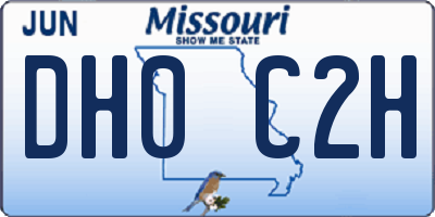 MO license plate DH0C2H