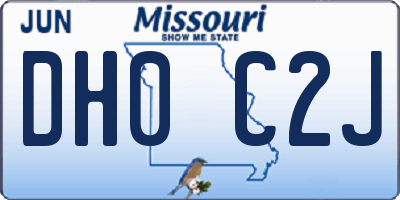 MO license plate DH0C2J