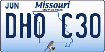 MO license plate DH0C3O