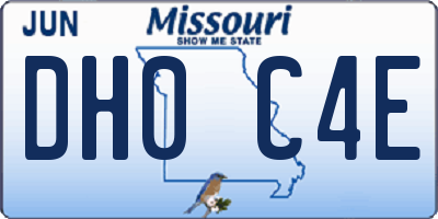 MO license plate DH0C4E
