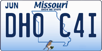 MO license plate DH0C4I