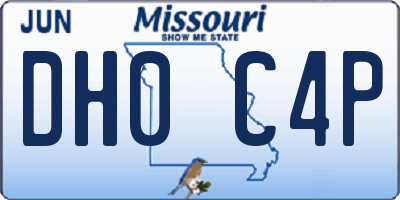 MO license plate DH0C4P