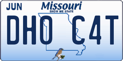 MO license plate DH0C4T