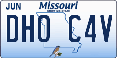 MO license plate DH0C4V