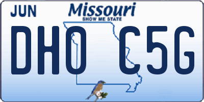 MO license plate DH0C5G