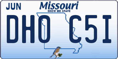 MO license plate DH0C5I