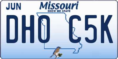 MO license plate DH0C5K