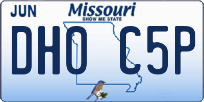 MO license plate DH0C5P