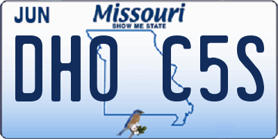MO license plate DH0C5S