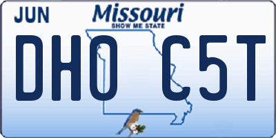 MO license plate DH0C5T