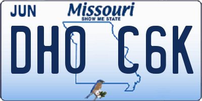 MO license plate DH0C6K
