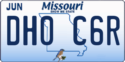 MO license plate DH0C6R