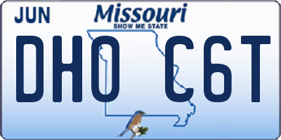 MO license plate DH0C6T