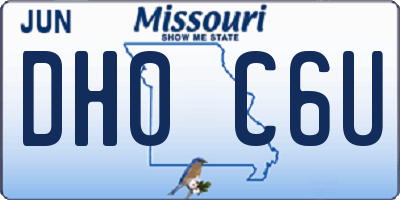 MO license plate DH0C6U