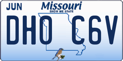 MO license plate DH0C6V