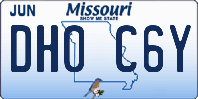 MO license plate DH0C6Y