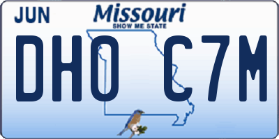 MO license plate DH0C7M