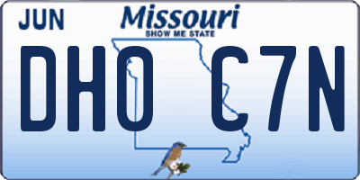 MO license plate DH0C7N
