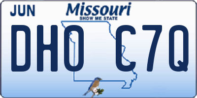 MO license plate DH0C7Q