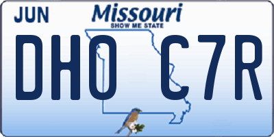 MO license plate DH0C7R