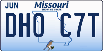 MO license plate DH0C7T