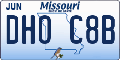 MO license plate DH0C8B