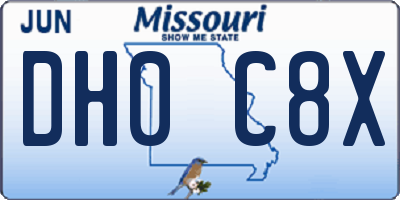 MO license plate DH0C8X